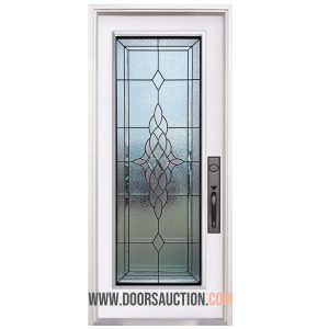 Steel Single Door Full Glass Erie - White Markham