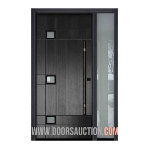 Black Swan Mahogany Fiberglass solid single door one sidelite - Toronto