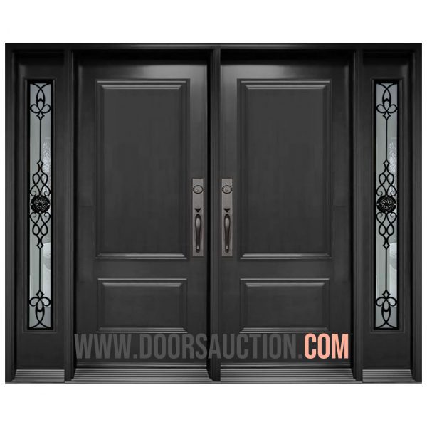 Steel Double door with two sidelites GOTICO Dark Gray Oakville