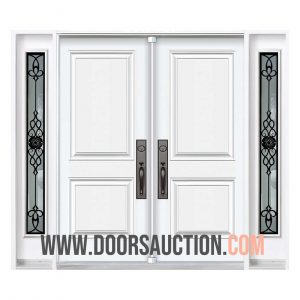 Steel Double door with two sidelites GOTICO White Newmarket