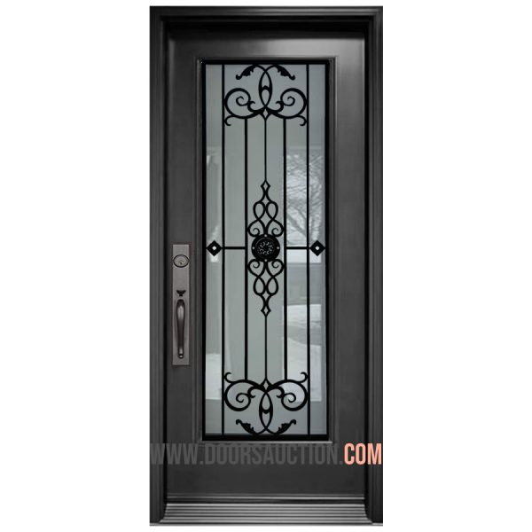 Steel Single Door Full glass - Gray GOTICO Brampton