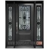 Single Steel Door - 3 quarter Panel with 2 Full Sidelites GOTICO Gray Milton