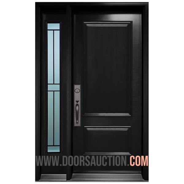 Single Steel Modern Door - One Sidelite CALIBEX Black Oakville