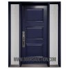 Steel 3 panels Single door with 2 sidelites Rain Glass Blue Ottawa