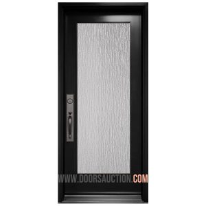 Steel Single Door Full Rain glass Black Hamilton