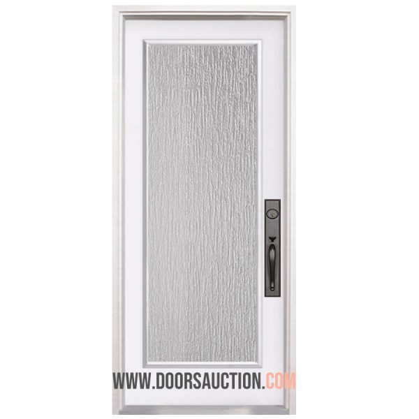 Steel Single Door Full Rain glass White Markham