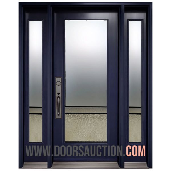 Steel Single Door with 2 Sidelite URBAN LIGHT 005 Blue Ottawa