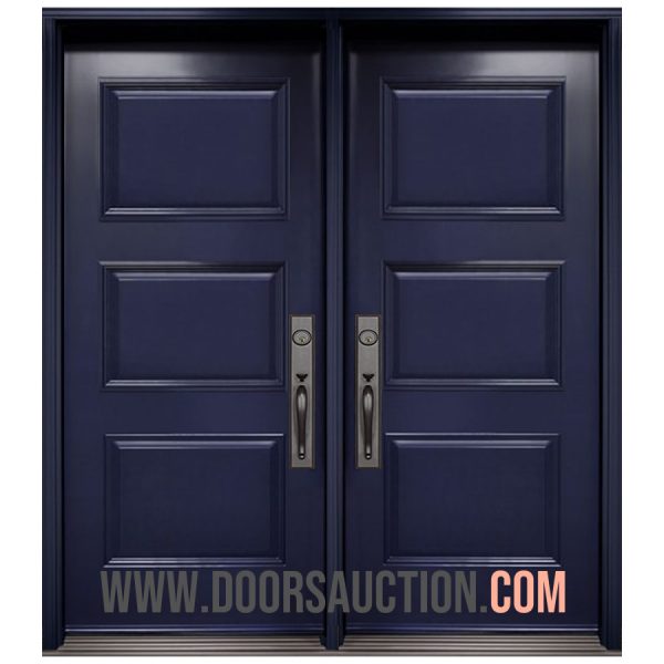 Steel Double Door - 3 Panels Blue Hamilton