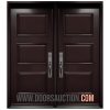 Steel Double Door - 3 Panels Brown Red Oakville