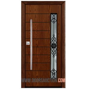 Fiberglass Oak grain single modern door - Jupiter Grooves Brown GOTICO Toronto