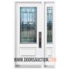 Single steel Door - One Sidelite Nettilling 3 Quarter - White Woodbridge