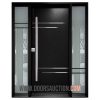 Single Modern door two sidelites Satina Black Toronto