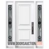 Steel Single Solid Door with 2 Sidelites GOTICO White Vaughan