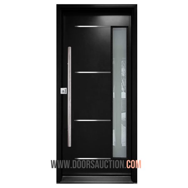 Single Steel Modern door JupiNus - Black Toronto