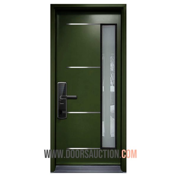 Single Steel Modern door JupiNus Green Brampton