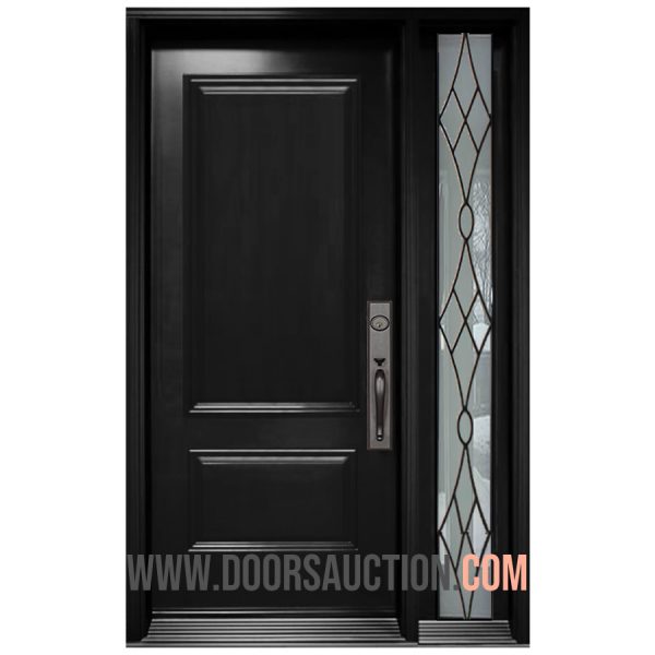 Single steel Door - One Sidelite Full Oak Ridge glass Black Toronto