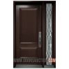 Single steel Door - One Sidelite Full Oak Ridge glass Brown Markham