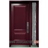 Single steel Door - One Sidelite Full Oak Ridge glass Burgundy Woodbridge