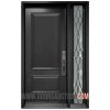 Single steel Door - One Sidelite Full Oak Ridge glass Gray Keswick