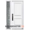 Single steel Door - One Sidelite Full Oak Ridge glass White Oakville