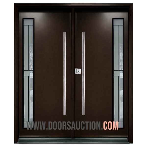 Steel Double Modern Door Dark Brown CALIBEX Oakville