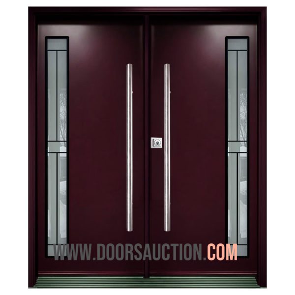 Steel Double Modern Door burgundy CALIBEX Hamilton