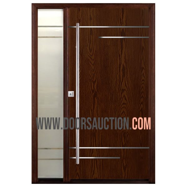 Uranus Fiberglass Single door one sidlite Dark Brown Brampton