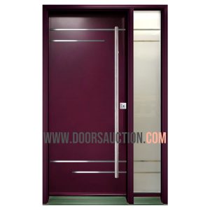 Uranus Steel Single door one sidelite Burgundy Markham