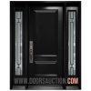 V-Zen Steel Single Solid Door with 2 Sidelite Black Toronto