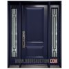 V-Zen Steel Single Solid Door with 2 Sidelite Blue Woodbridge