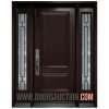V-Zen Steel Single Solid Door with 2 Sidelite Dark Brown Oakville