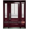 Single Steel Door 2 sidelites 3 Quarter Avenue glass Burgundy Markham
