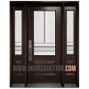 Single Steel Door 2 sidelites 3 Quarter Avenue glass Dark Brown Oakville