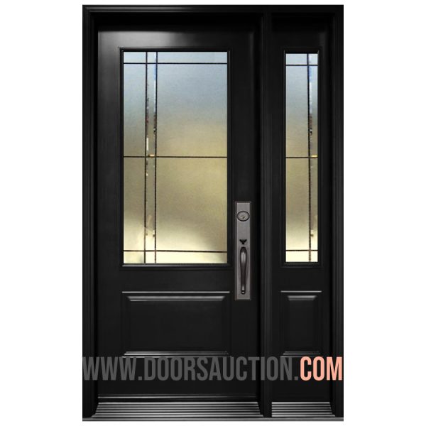 Single Steel Door One Sidelite 3 Quarter Ashbury Black Hamilton