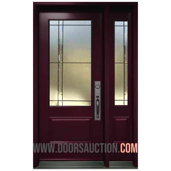 Single Steel Door One Sidelite 3 Quarter Ashbury Burgundy Markham