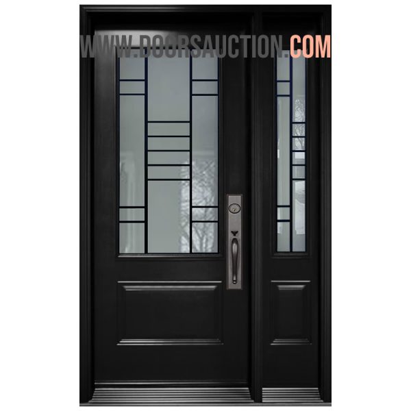 Single steel Door One Sidelite 3 Quarter Modexa Black Markham