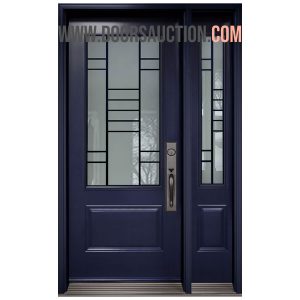 Single steel Door One Sidelite 3 Quarter Modexa Blue Brampton
