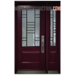Single steel Door One Sidelite 3 Quarter Modexa Burgundy Toronto