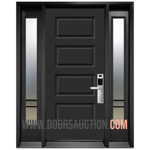 Steel Modern Door with 2 Sidelite Urban Light 5 Dark Gray Toronto
