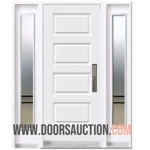 Steel Modern Door with 2 Sidelite Urban Light 5 White Brampton