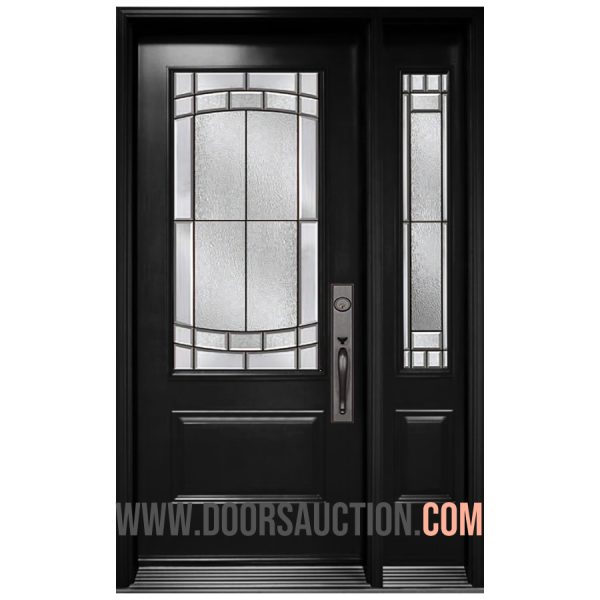 Steel Single Door One Sidelite Ashbourne 3 Quarter Black Mississauga