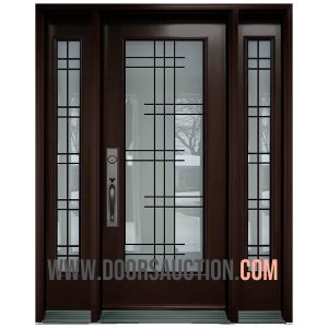 Single Steel Door 2 Sidelite Serenne Full glass Dark Brown Mississauga