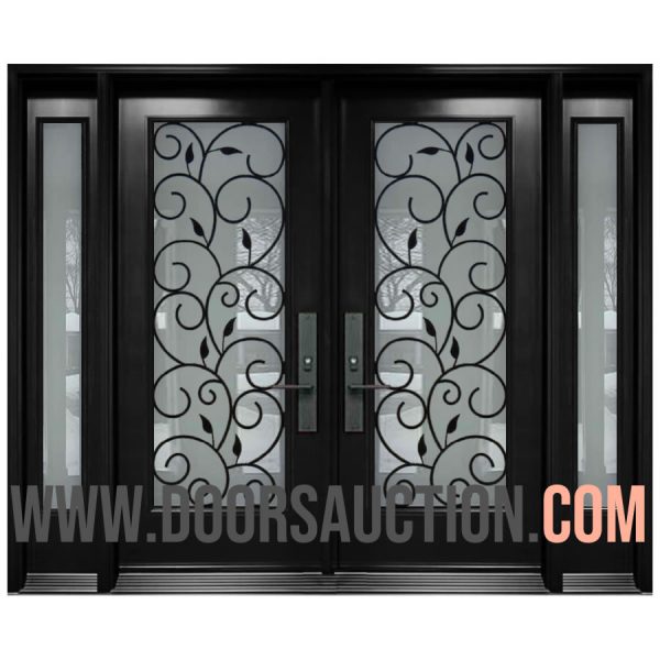 Double Door with two sidelites Catalina Black Richmond Hill