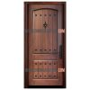 Fiberglass Single Door Rustic Oak 2 Panels Red Mississauga