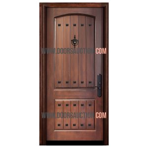 Fiberglass Single Door Rustic Oak 2 Panels Red Mississauga