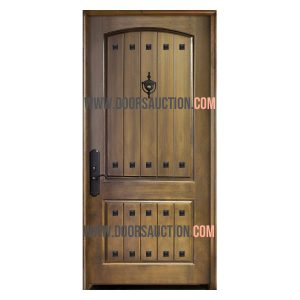 Fiberglass Single Door Rustic Oak 2 Panels Wood Stained Brampton