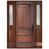 Mahogany Fiberglass door Single with two Sidelite Brampton