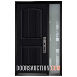 Single Door One Sidelites 2 panel Planked Camber Top Black Toronto