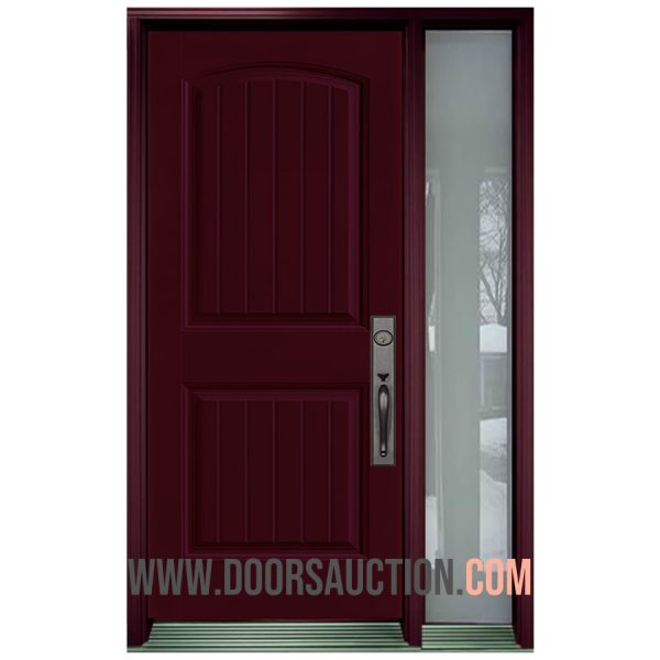 Single Door One Sidelites 2 panel Planked Camber Top Burgundy Mississauga