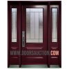 Single Steel Door 2 sidelites 3 Quarter Newcastle Burgundy Brampton